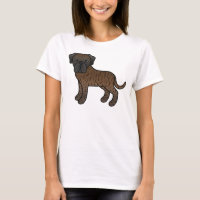 Brindle English Mastiff Niedlich Cartoon Dog