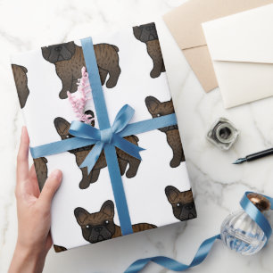 Brindle Französische Bulldogge Süßes Cartoon-Hund- Geschenkpapier