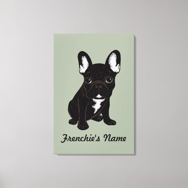 Brindle French Bulldog (Individuelle Name) Leinwanddruck (Vorderseite)