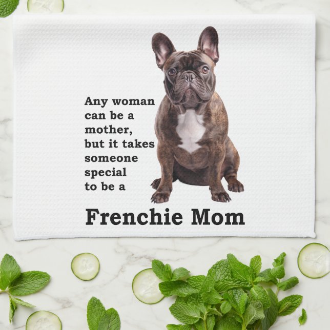 Brindle French Bulldog Mama Geschirrtuch (Gefaltet)