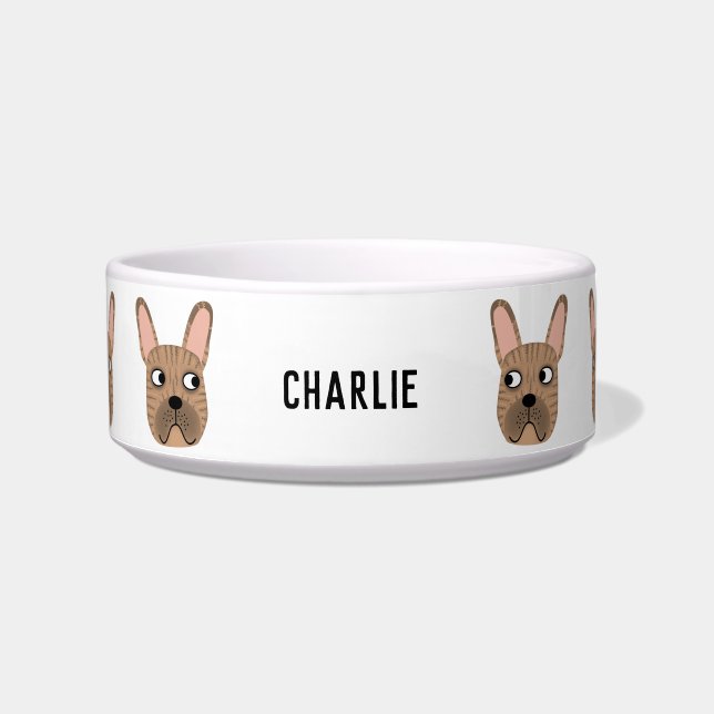 Brindle French Bulldog Name Bowl Napf (Vorderseite)