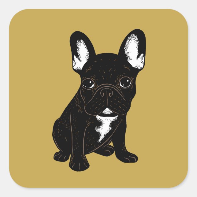 Brindle French Bulldog Quadratischer Aufkleber (Vorderseite)