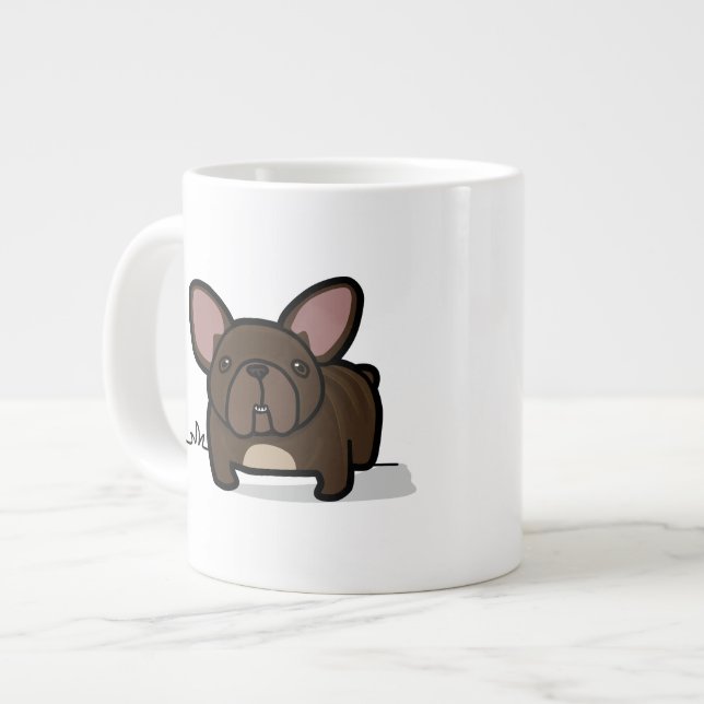 Brindle Frenchie Jumbo-Tasse (Vorderseite Links)