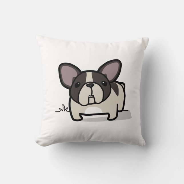 Brindle geschecktes Frenchie Kissen (Vorderseite)