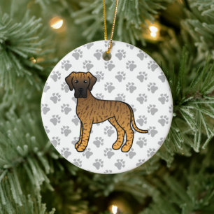 Brindle Great Dane Niedlich Cartoon Dog Keramik Ornament