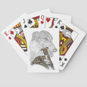 Brindle Greyhound Dog Art Spielkarten
