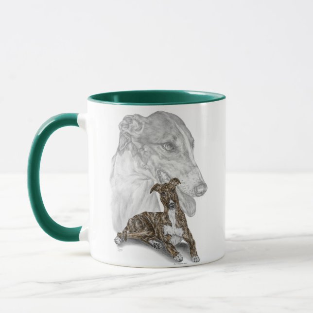 Brindle Greyhound Dog Art Tasse (Links)