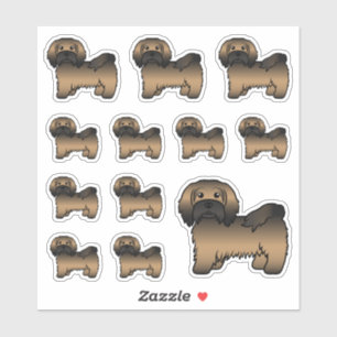 Brindle Havanese Niedlich Cartoon Dog Illustration Aufkleber