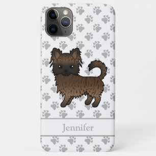 Brindle Langhaar Chihuahua Cartoon Hund & Name Case-Mate iPhone Hülle
