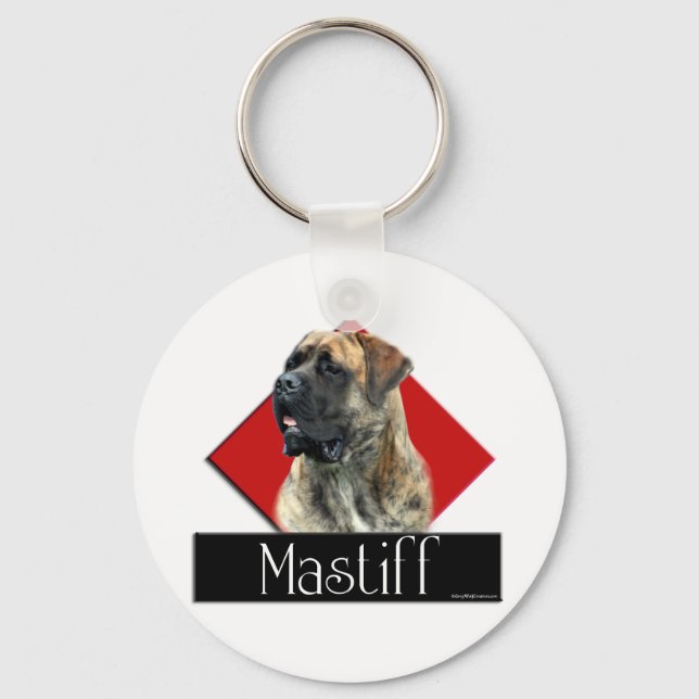 Brindle Mastiff Diamond Schlüsselanhänger (Vorderseite)