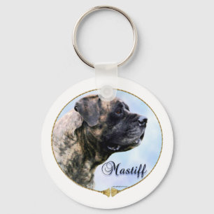 Brindle Mastiff-Porträt-Schlüsselanhänger Schlüsselanhänger