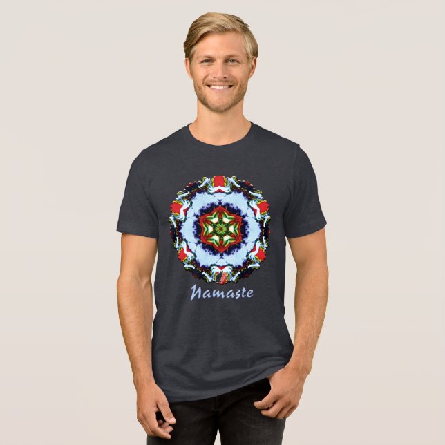 Brindle Namaste Kaleidoskop T - Shirt (Vorderseite voll)