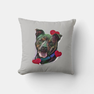 Brindle Pit Bull Staffordshire Herz Kissen