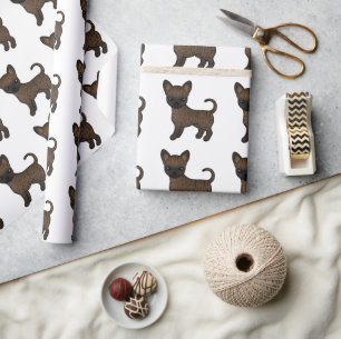 Brindle-Smoothcoat-Chihuahua Süßer Hundemuster Geschenkpapier