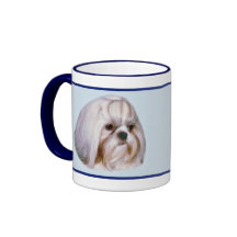 Brindle und weißer Hund Shih Tzu