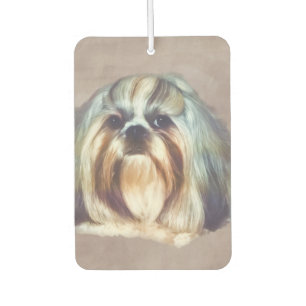 Brindle und White Shih Tzu Dog Autolufterfrischer