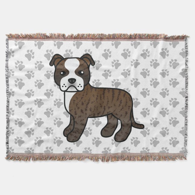 Brindle und White Staffordshire Bull Terrier Dog Decke (Vorderseite)