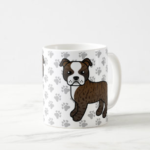 Brindle und White Staffordshire Bull Terrier Dog Kaffeetasse