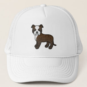 Brindle und White Staffordshire Bull Terrier Dog Truckerkappe