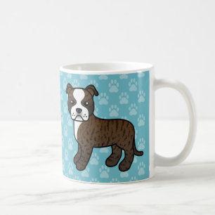 Brindle und White Staffordshire Bull Terrier Kaffeetasse