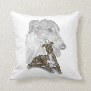 Brindle Windhund-Hundekunst Kissen