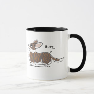 Brindle Wolljackecorgi-Hintern-Tasse Tasse