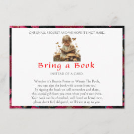 Bring a Book Baby Girl Puppy Red Flowers   Begleitkarte