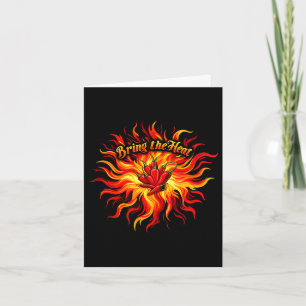 Bring die Hitze scharfe Chili Paprika Flamme heiße Karte