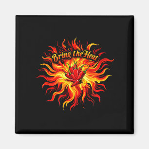 Bring die Hitze scharfe Chili-Pfeffer-Flamme heiße Magnet
