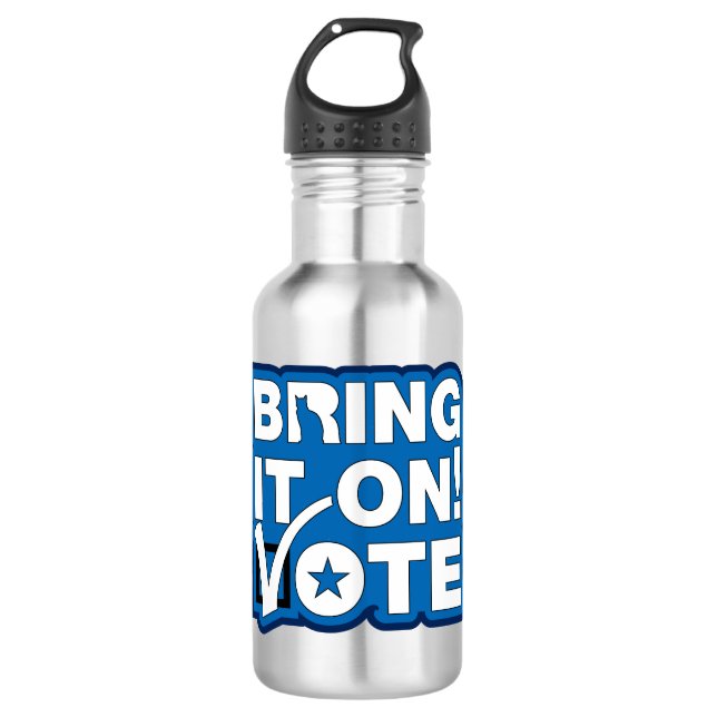 Bring es an! ABSTIMMUNG Edelstahlflasche (Vorderseite)