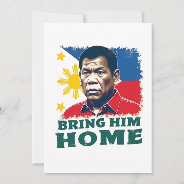 Bring Ihm Zuhause Supporter Digong Duterte Dankeskarte (Vorderseite)