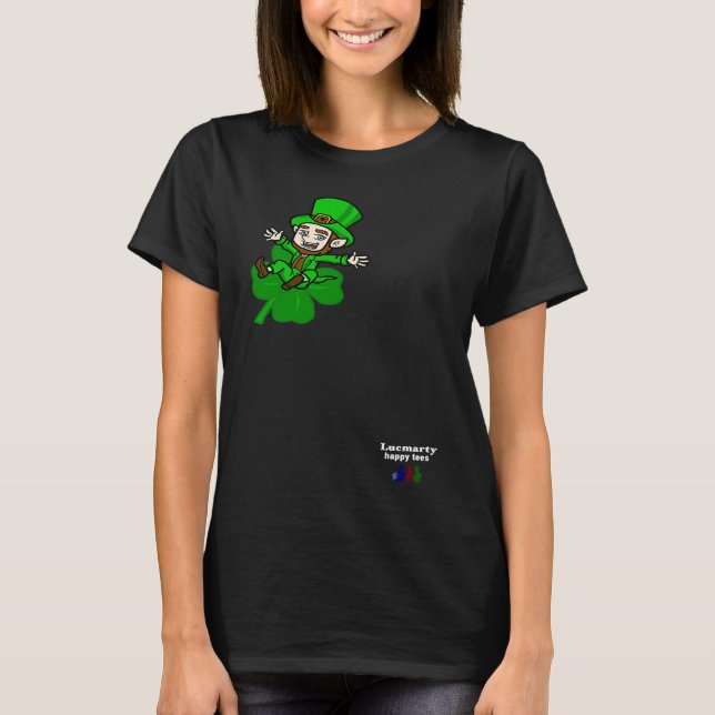 Bring Luck on St Patrick Day Leprechaun T-Shirt (Vorderseite)