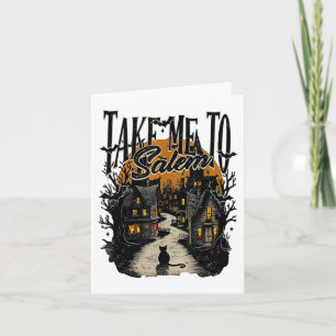Bring mich nach Salem Schwarze Katze Halloween Ret Karte