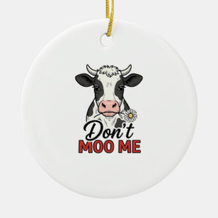 Bring mich nicht zum Lachen Kuh Vintage Gravur Keramik Ornament