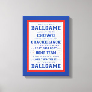 Bring mich raus zum Ballspiel, Baseball Leinwanddruck