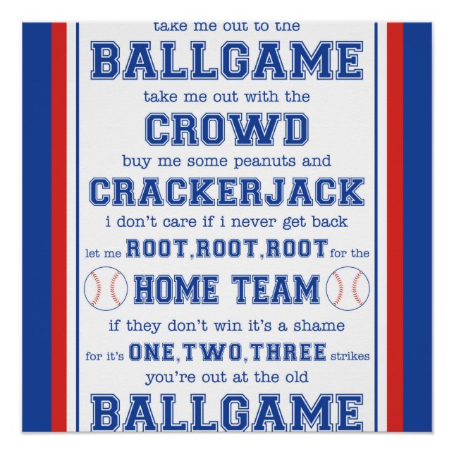 Bring mich raus zum Ballspiel, Baseball Poster (Vorderseite)