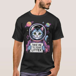 Bring mich zu deinem Wurf Lustige Katze Ufo Alien T-Shirt