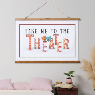 Bring mich zu den Theater-Markisenlichtern  Wandteppich Mit Holzrahmen