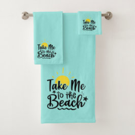 Bring mich zum gelben Sonnenschein am Strand Badhandtuch Set