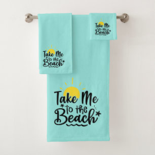 Bring mich zum gelben Sonnenschein am Strand Badhandtuch Set