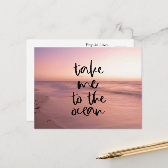 Bring mich zum Ozean Postkarte (Vorderseite/Rückseite Beispiel)