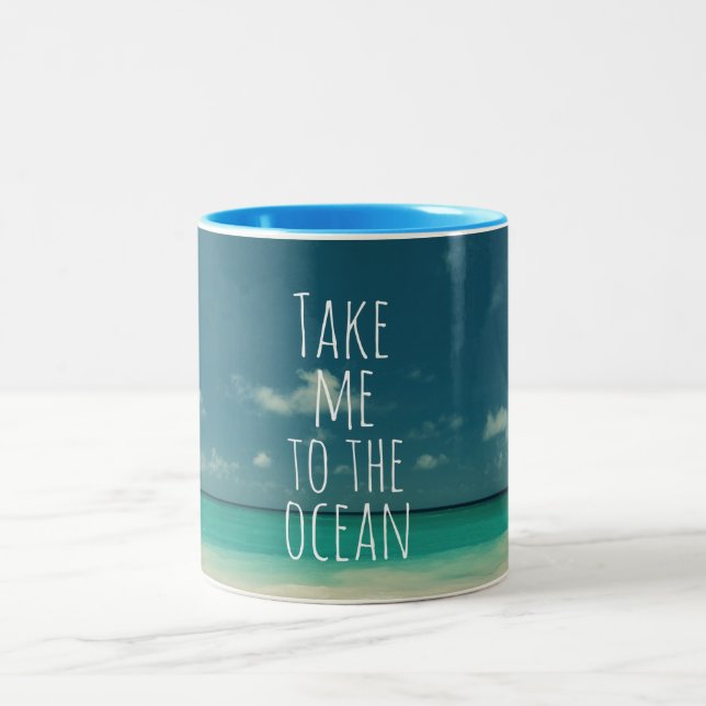 Bring mich zum Ozean Zweifarbige Tasse (Mittel)