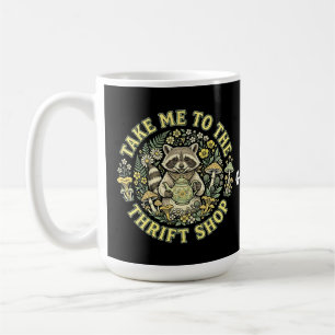 Bring mich zum Second-Hand-Laden Vintage Waschbär  Kaffeetasse