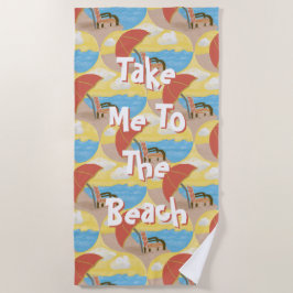 Bring mich zum Strand Illustrationshandtuch Strandtuch