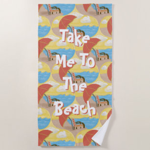 Bring mich zum Strand Illustrationshandtuch Strandtuch
