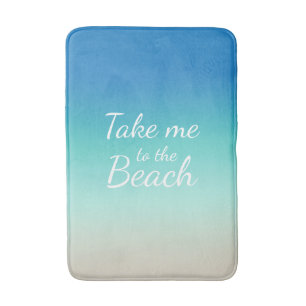 "Bring mich zum Strand" Modernes Blue Ombre Badematte