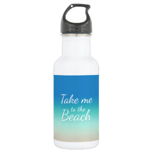 "Bring mich zum Strand" Modernes Blue Ombre Edelstahlflasche