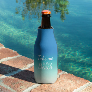 "Bring mich zum Strand" Modernes Blue Ombre Flaschenkühler