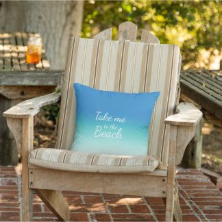 "Bring mich zum Strand" Modernes Blue Ombre Kissen