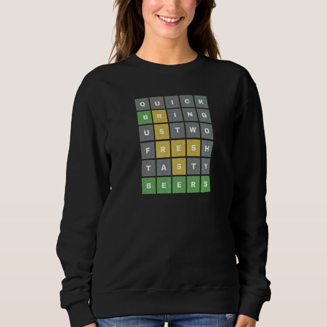 Bring Us Two Beers Word Game Sweatshirt (Vorderseite)